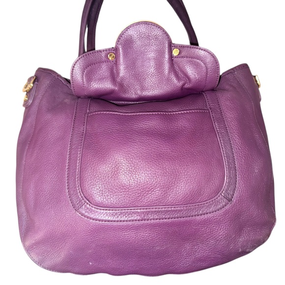 Tory Burch Amanda Aubergine Purple Hobo Handbag - Picture 7 of 14